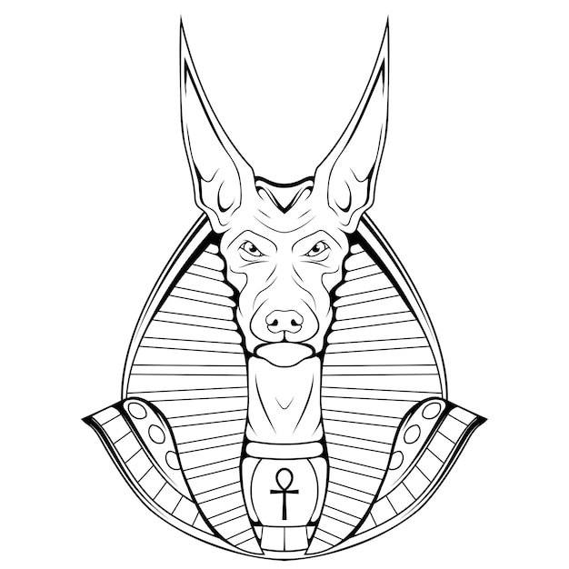 Illustration Vectorielle D'anubis Jackal Ancien Dieu égyptien De La Mort Mythologie égyptienne