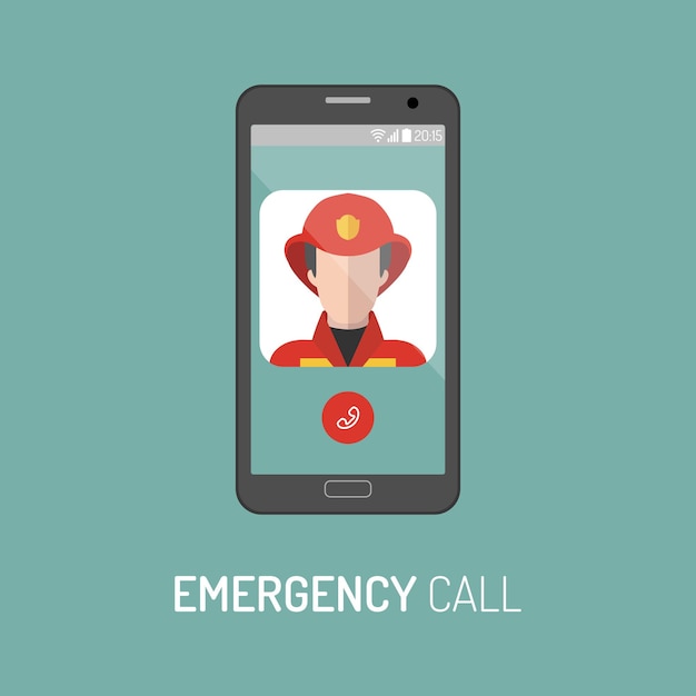 Vecteur illustration vectorielle de l'appel de police d'urgence avec l'icône du policier sur téléphone mobile dans un style plat tendance.
