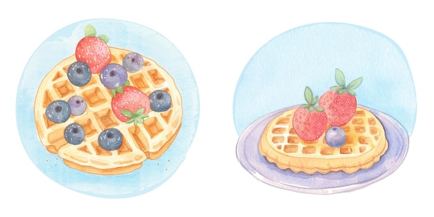 Illustration vectorielle à l'aquarelle sur une gaufre 7