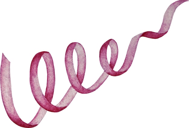 Vecteur illustration vectorielle aquarelle ruban anniversaire rose