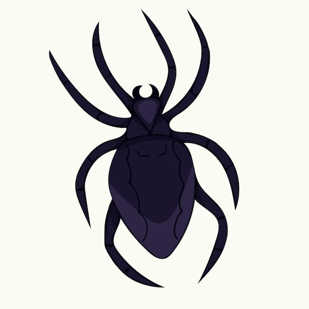 Illustration Vectorielle D'araignée Violet Foncé Dessinée à La Main