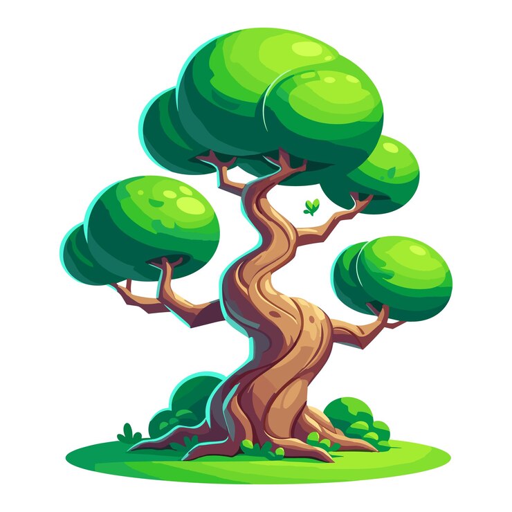 Vecteur illustration vectorielle d'un arbre de dessin animé