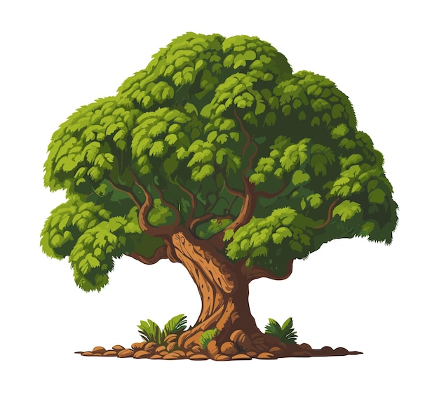 Illustration vectorielle d'arbre isolée sur fond blanc