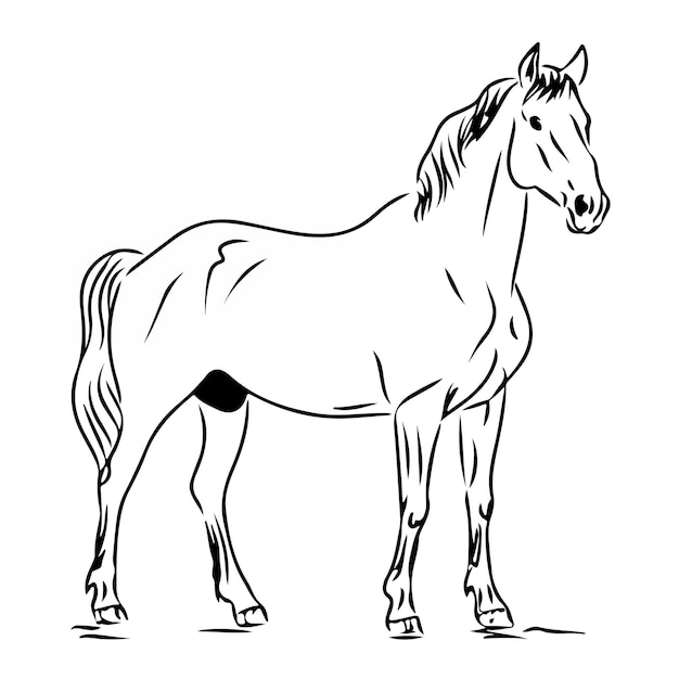 Illustration vectorielle de l'art des chevaux en couleur noire