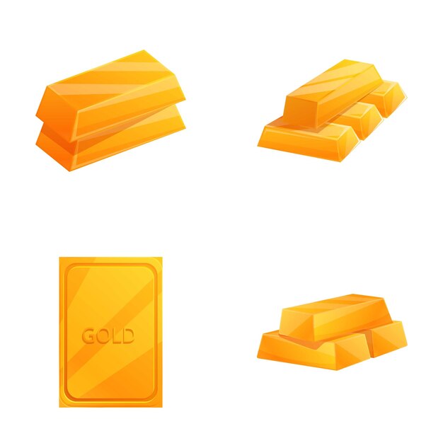 Illustration vectorielle de l'assortiment des barres d'or