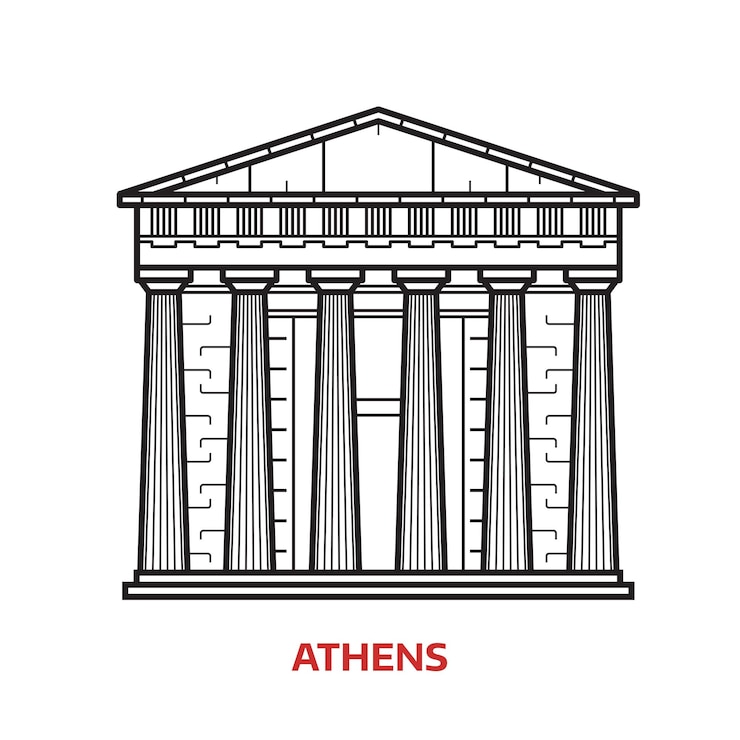 Vecteur illustration vectorielle d'athènes landmark