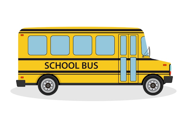 Vecteur illustration vectorielle d'autobus scolaire pour enfants à l'école