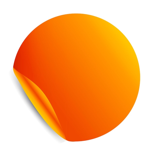 Illustration Vectorielle D'autocollant De Cercle Rond Dégradé Orange Et Jaune Brillant