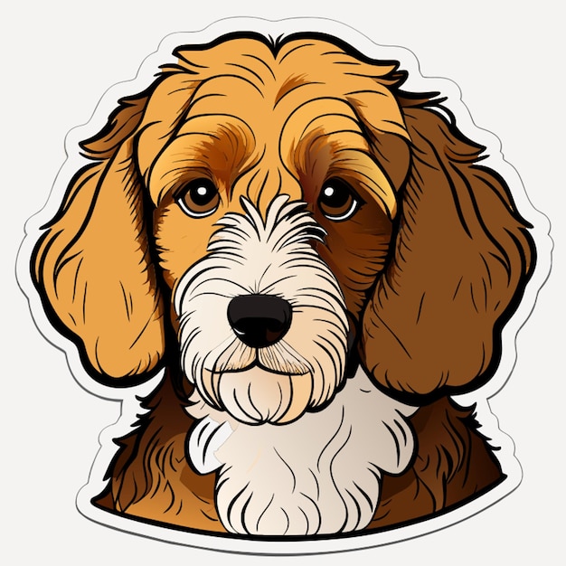 illustration vectorielle d'un autocollant de labradoodle australien