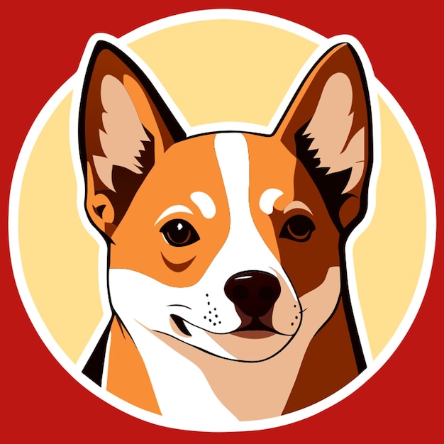 illustration vectorielle d'un autocollant pour chien basenji