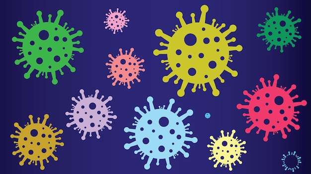 Illustration vectorielle de bactéries coronavirus multicolores eps10