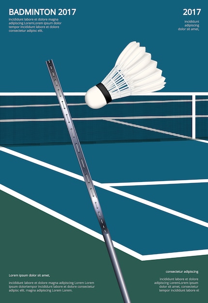 Vecteur illustration vectorielle de badminton championnat affiche