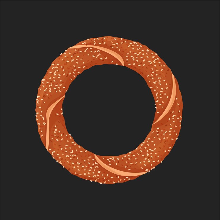 Vecteur illustration vectorielle de bagel traditionnel turc