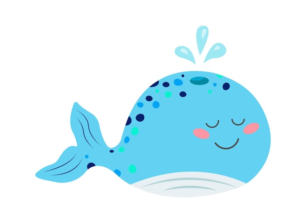 Vecteur illustration vectorielle de baleine animale sous-marine de dessin animé