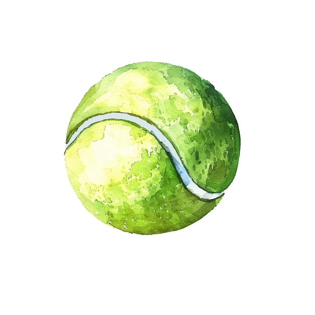 Illustration Vectorielle De Balle De Tennis Dans Le Style Aquarelle