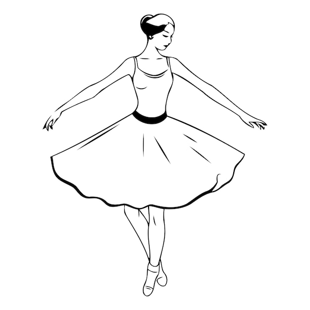 Illustration Vectorielle D'une Ballerine Sur Un Fond Rose