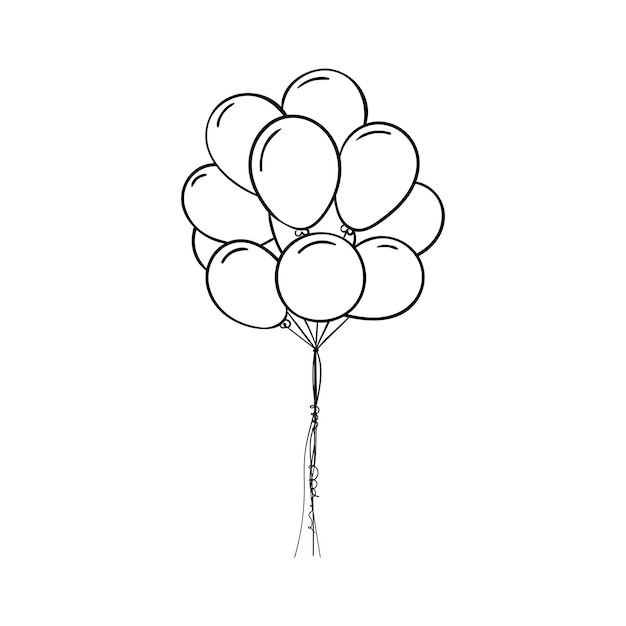 Vecteur illustration vectorielle de ballons de contour isolés sur fond blanc