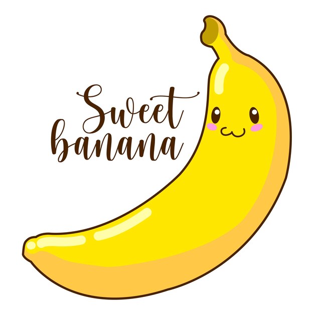 Vecteur illustration vectorielle de banane de style mignon