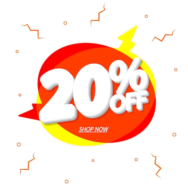 Illustration vectorielle d'une bannière à 20 off