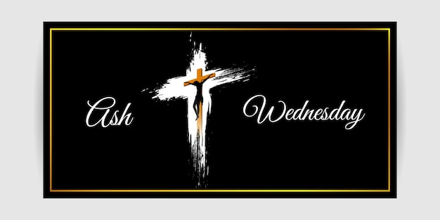 Illustration vectorielle de la bannière du jour saint chrétien du mercredi des Cendres