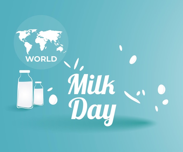 Illustration vectorielle de la bannière de la journée mondiale du lait