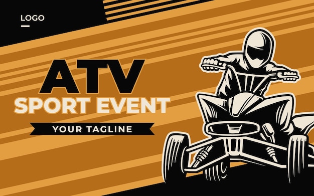 Vecteur illustration vectorielle de bannière sportive atv premium