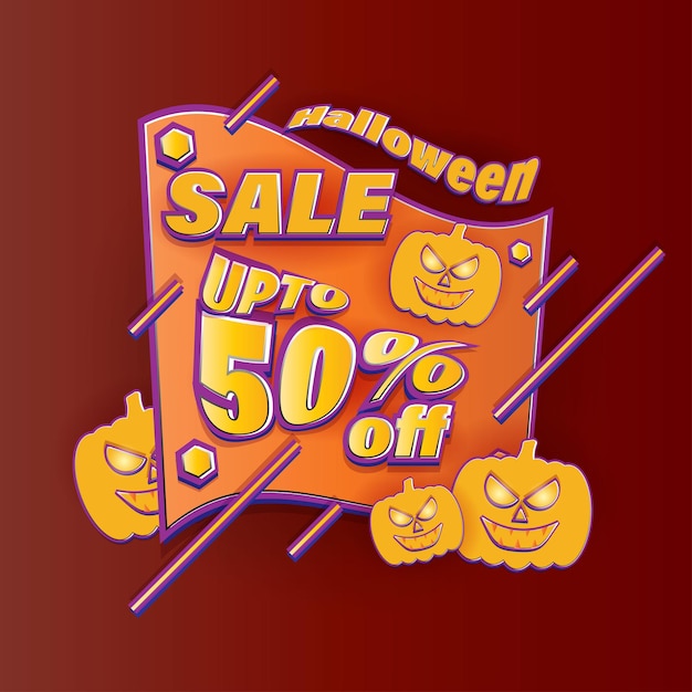 Illustration Vectorielle De Bannière De Vente Happy Halloween