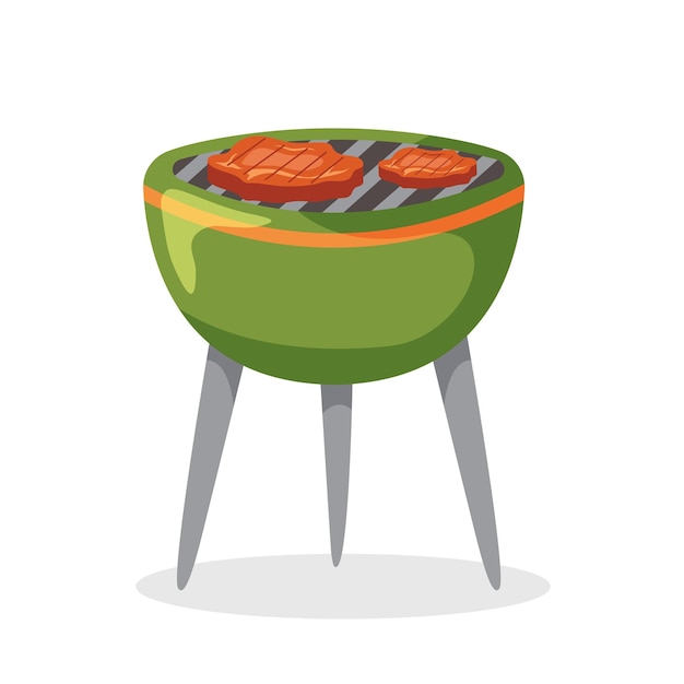 Illustration Vectorielle De Barbecue Grill Pique-nique équipement