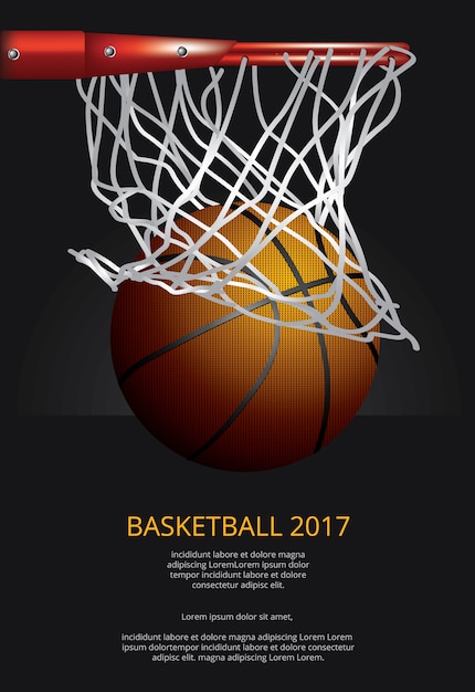 Illustration vectorielle de basket-ball affiche publicité