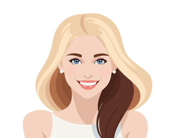 Vecteur illustration vectorielle de belle blonde portrait