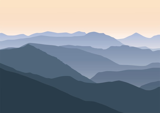 illustration vectorielle de belles montagnes paysage