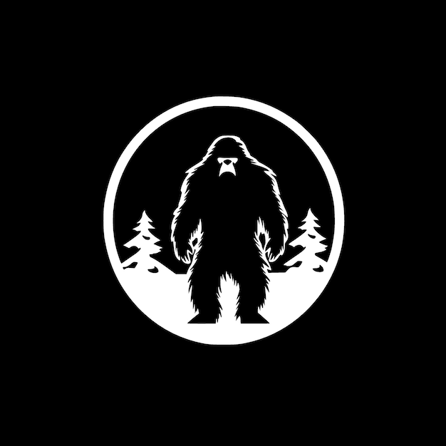 Vecteur illustration vectorielle bigfoot noir et blanc