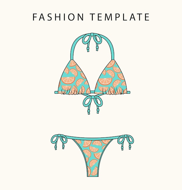Vecteur illustration vectorielle de bikini pour femmesdesign élégant de maillots de bain femmes vêtements de plage maillot de bain bikini