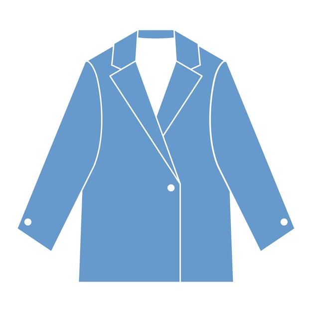 Vecteur illustration vectorielle de blazer à simple boutonnage bleu