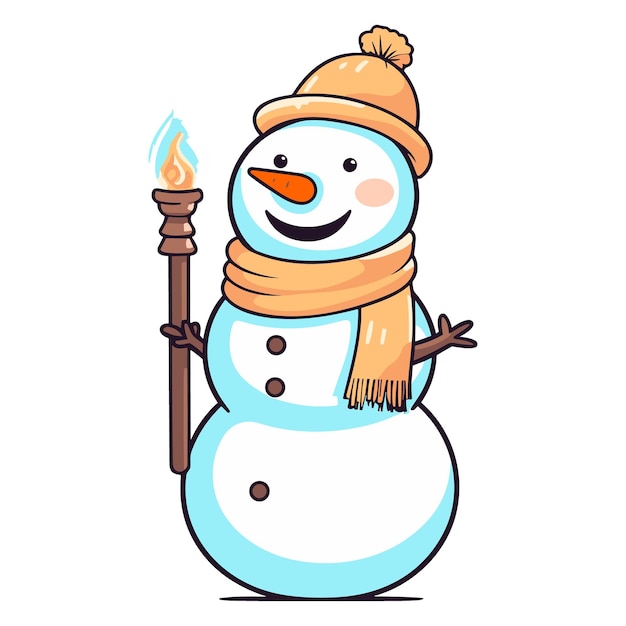 Illustration Vectorielle De Bonhomme De Neige