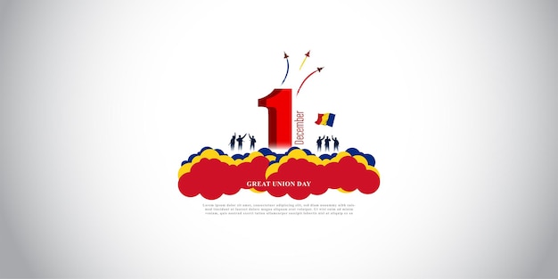Illustration vectorielle de la bonne fête de la Grande Union de la Roumanie