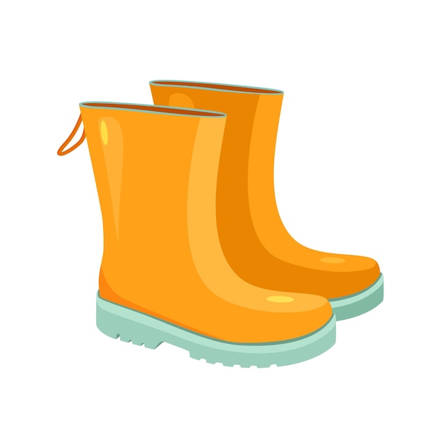 Illustration vectorielle de bottes en caoutchouc jaune isolé sur fond blanc