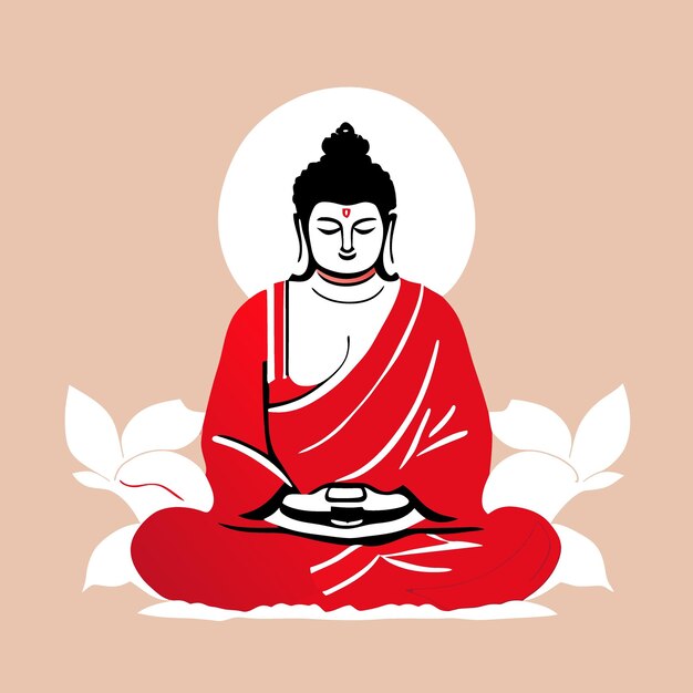 Illustration Vectorielle De Bouddha Plate