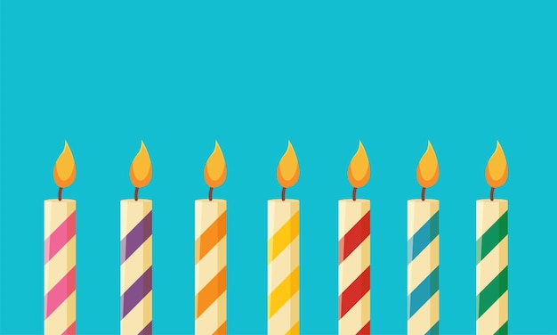 illustration vectorielle de bougies d'anniversaire colorées