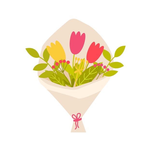 Illustration Vectorielle D'un Bouquet De Fleurs