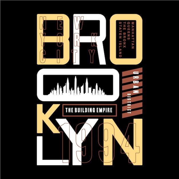 Illustration Vectorielle De Brooklyn T-shirt Graphique Typographie Design