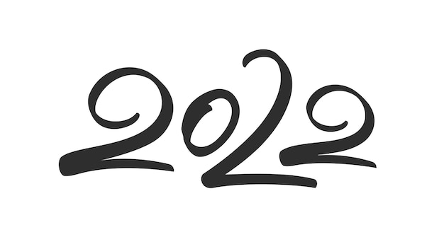 Vecteur illustration vectorielle : brosse manuscrite lettrage de 2022. bonne année. calligraphie chinoise