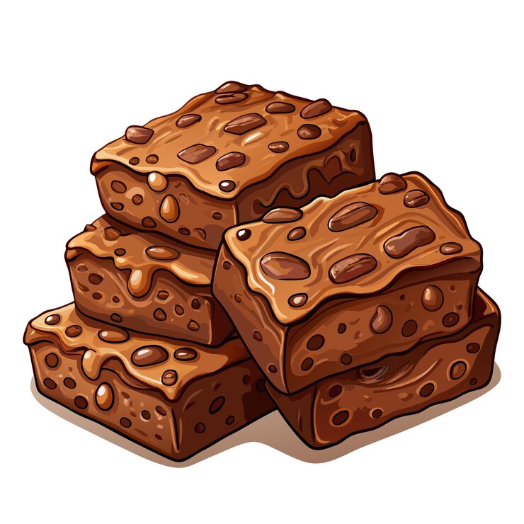 Illustration vectorielle des brownies et des fruits de berry