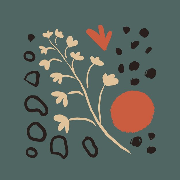 Illustration Vectorielle De Brunch De Fleurs Dans Un Style Branché De Doodle