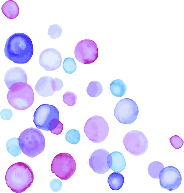 Illustration vectorielle de bulles aquarelle bleu et violet