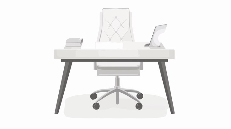 Vecteur illustration vectorielle d'un bureau d'étude blanc moderne pour la conception d'un espace de travail professionnel