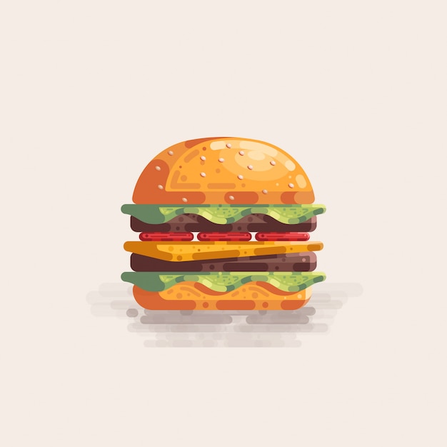 Illustration vectorielle de Burger Fast Food