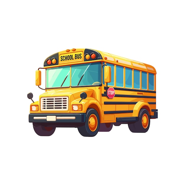 Illustration vectorielle d'un bus scolaire de dessin animé