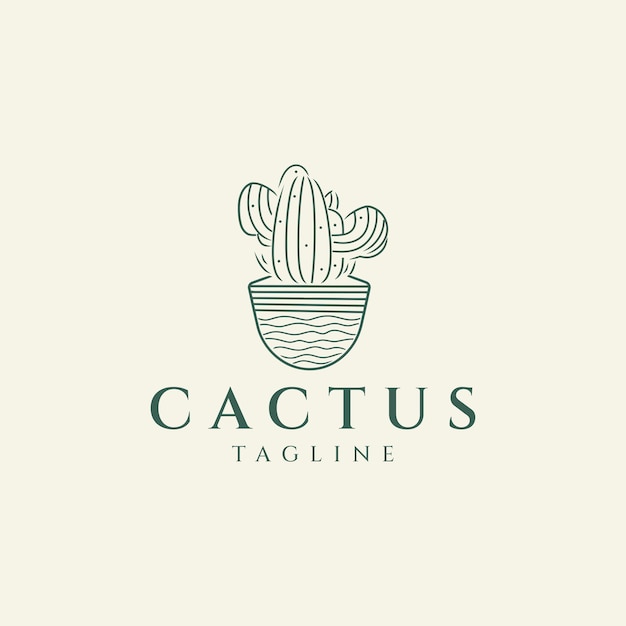 Illustration Vectorielle De Cactus Logo Vintage Design