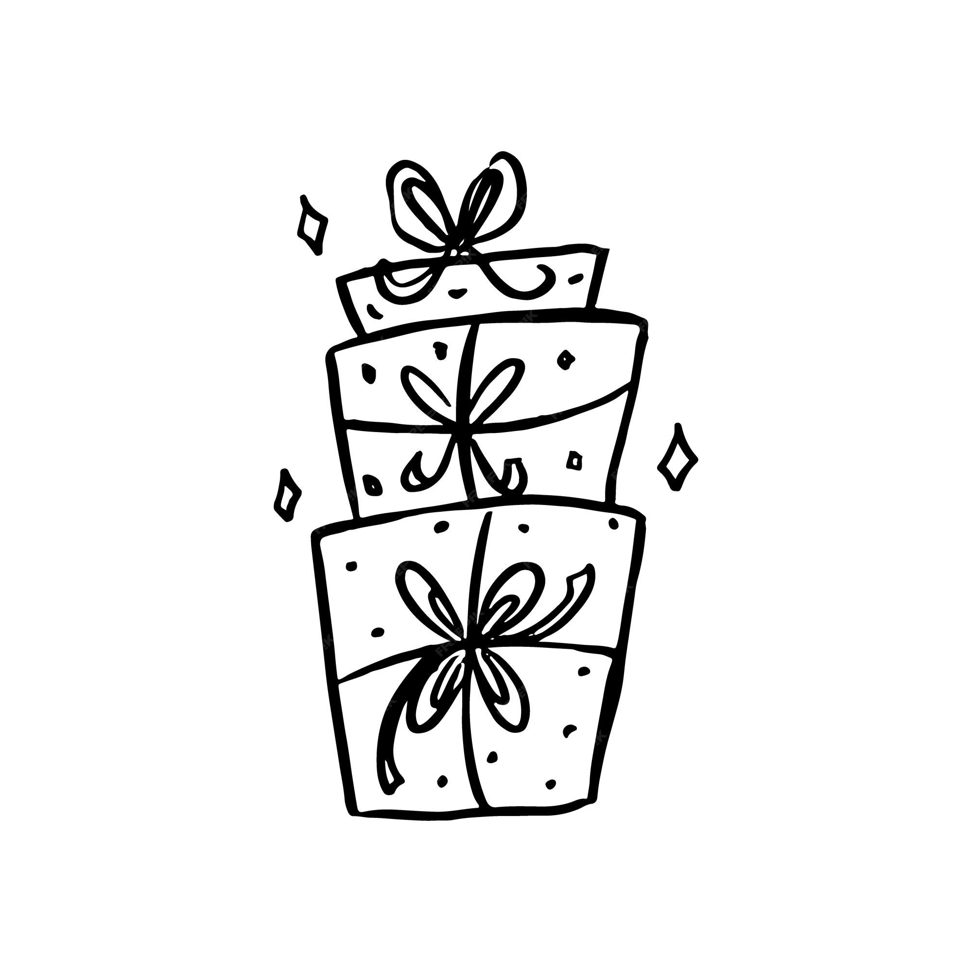 Illustration Vectorielle De Cadeau De Noël Pour Cahier De Coloriage
